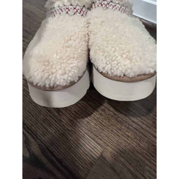 UGG Tazz Braid Platform Slippers Sandals 'Natural' Women's Size 9 NEW - Picture 15 of 16